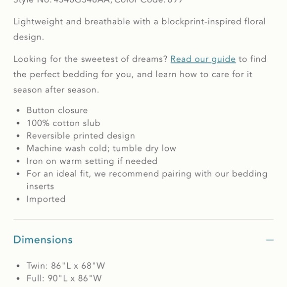 Anthropologie Queen Duvet Cover with 3 Euro Shams and 2 King Cases - Picture 5 of 5